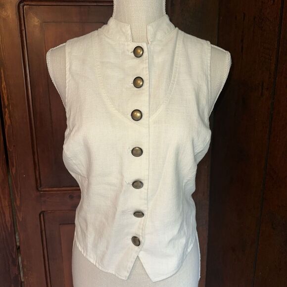 Womens Free People Shirt Vest Open Tie Back Size Small Super Cute - Picture 1 of 6